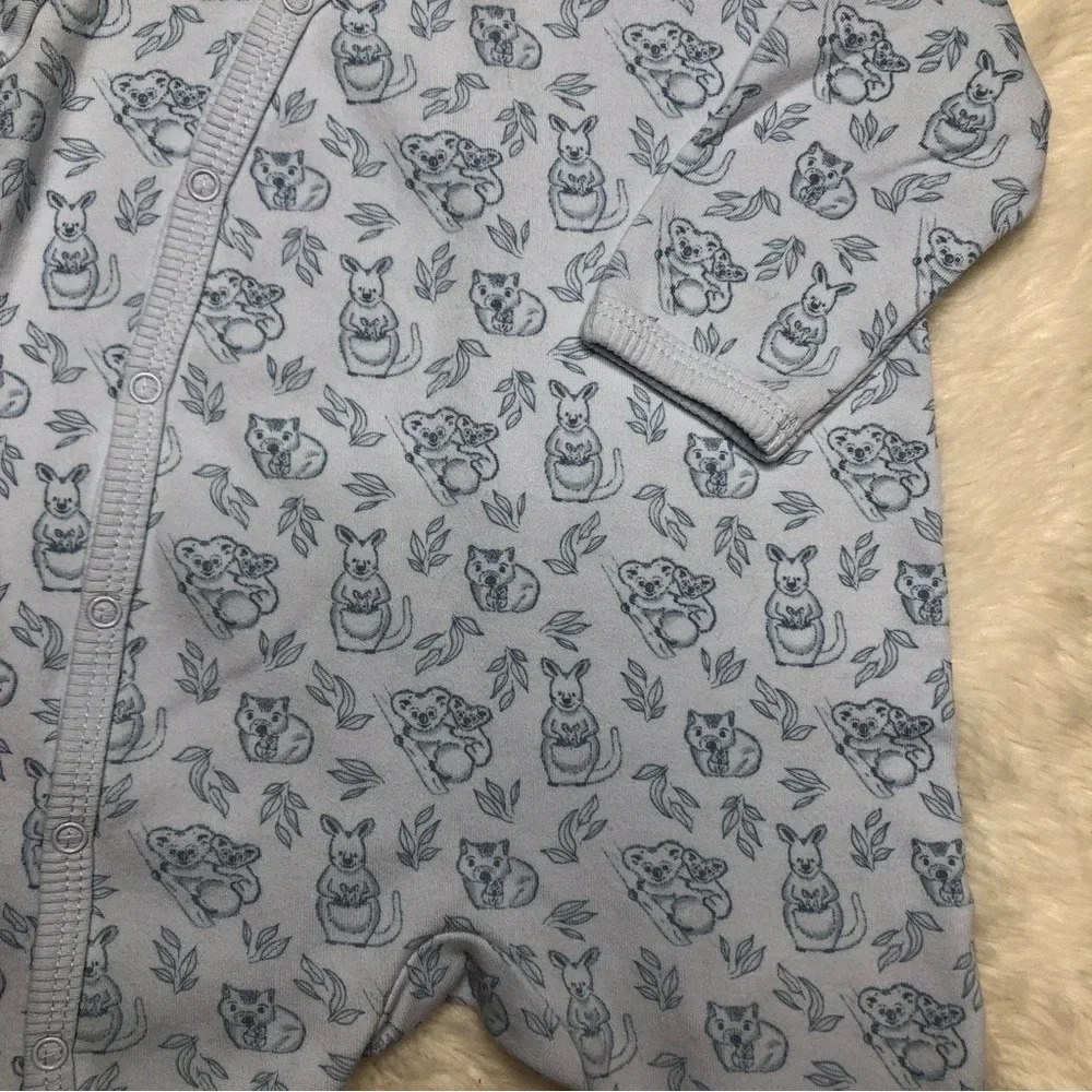 Fixoni Footed Onesie Pajamas  Kangaroo / Koloa Snaps Blue Size 1-3 Months - Picture 15 of 16
